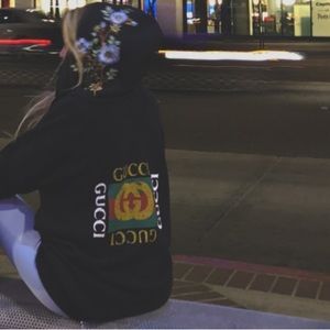 GUCCI ZIP UP EMBROIDERED HOODIE